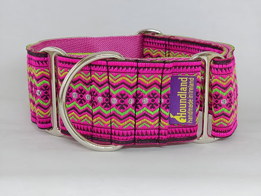 pink martingale dog collar