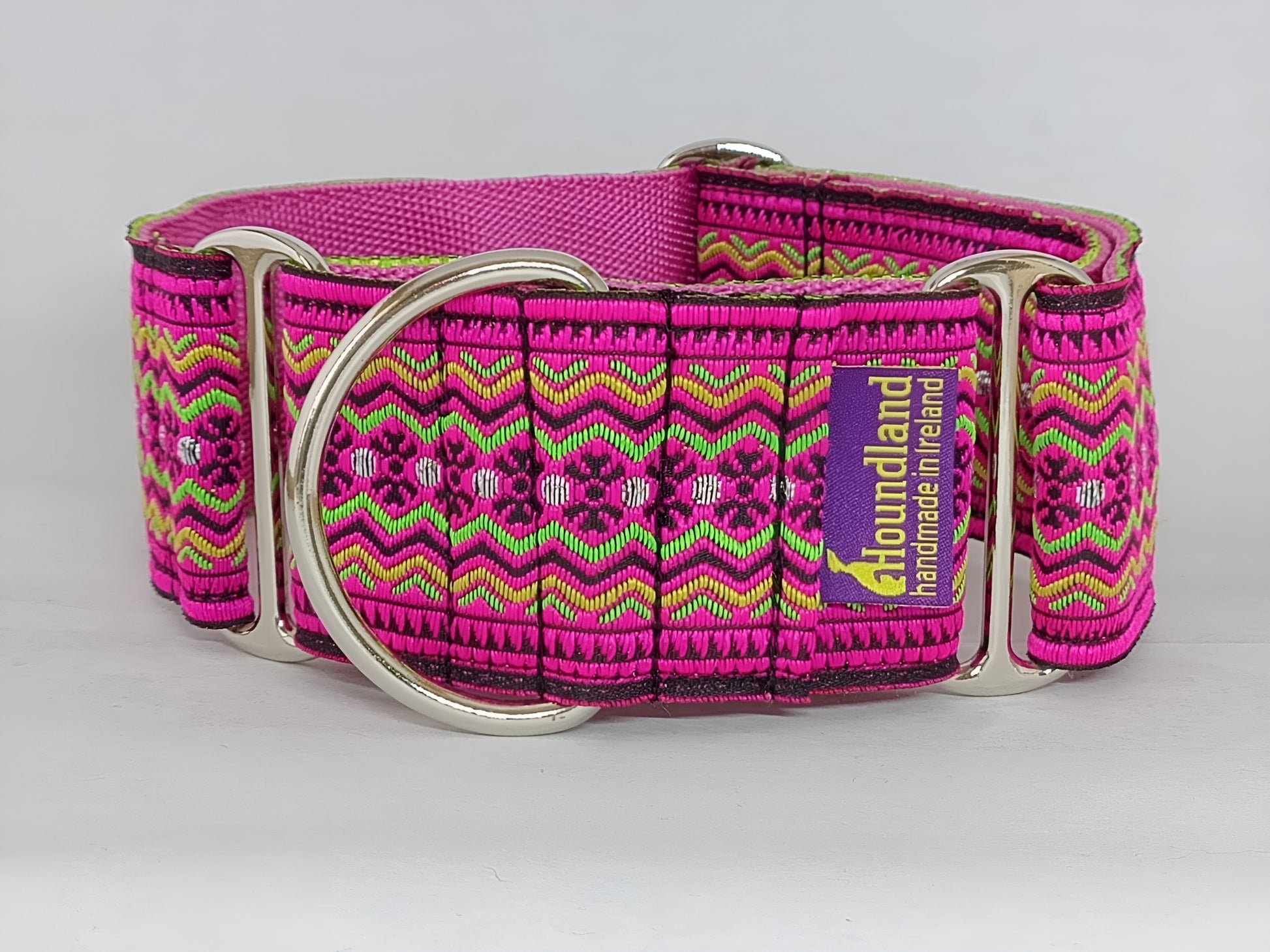pink martingale dog collar